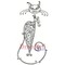 Deep Red Stamps Fancy Cat Rubber Cling Stamp 1.6 x 3.25 inches